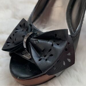 Guess Black Bow Accent Heels